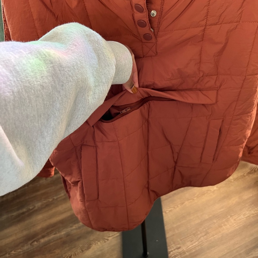 Women's Puffer Pullover Jacket - Rust Brown - image 10